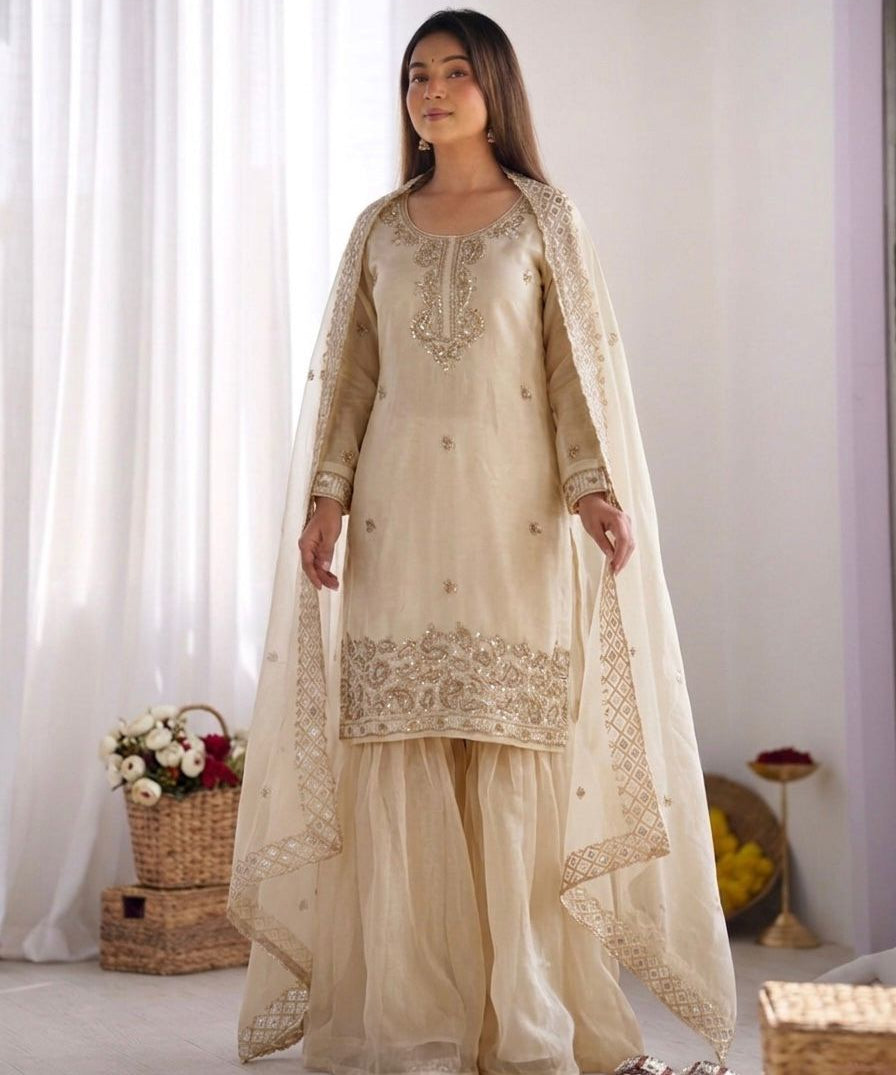 Stunning Jimmy Silk Top Plazzo