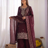 Stunning Jimmy Silk Top Plazzo