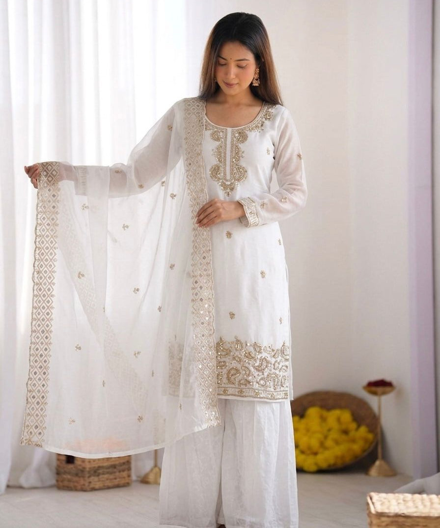 Stunning Jimmy Silk Top Plazzo