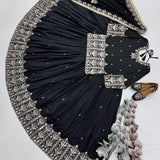 Black Embroidered Anarkali Suit