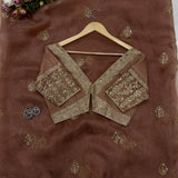 Designer Organza Coding Work Saree