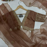 Designer Organza Coding Work Saree