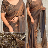 Luxury Fendy Satin Silk Saree
