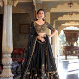 Black Designer Sequence Embroidered Lehenga