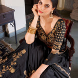 Black Designer Sequence Embroidered Lehenga