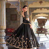 Black Designer Sequence Embroidered Lehenga