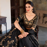 Black Designer Sequence Embroidered Lehenga