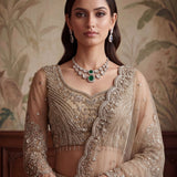 Antique Bridal Gold Chevron Lehenga
