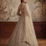 Antique Bridal Gold Chevron Lehenga