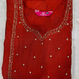 Shiddat Orange Mul Chanderi Suit
