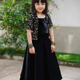 Black Velvet Kids Lehenga Choli