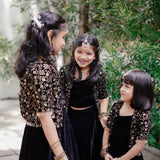 Black Velvet Kids Lehenga Choli