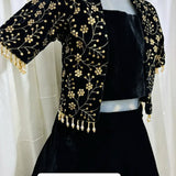 Black Velvet Kids Lehenga Choli
