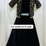 Black Velvet Kids Lehenga Choli