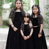 Black Velvet Kids Lehenga Choli