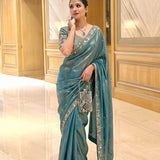 Designer Party Wear Fendy Satin Silk Saree