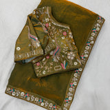 Designer Party Wear Fendy Satin Silk Saree