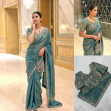 Designer Party Wear Fendy Satin Silk Saree