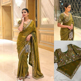 Designer Party Wear Fendy Satin Silk Saree