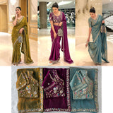 Designer Party Wear Fendy Satin Silk Saree