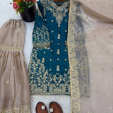 Pakistani Embroidered Top Sharara