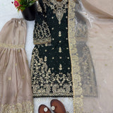 Pakistani Embroidered Top Sharara