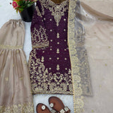 Pakistani Embroidered Top Sharara
