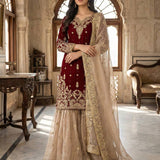 Pakistani Embroidered Top Sharara