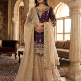 Pakistani Embroidered Top Sharara