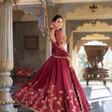 Luxury Rangoli Silk Embroidered Lehenga