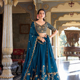 Luxury Rangoli Silk Embroidered Lehenga