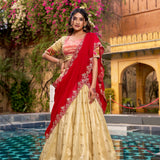 Vedaa Traditional Slub Kota Silk Lehenga