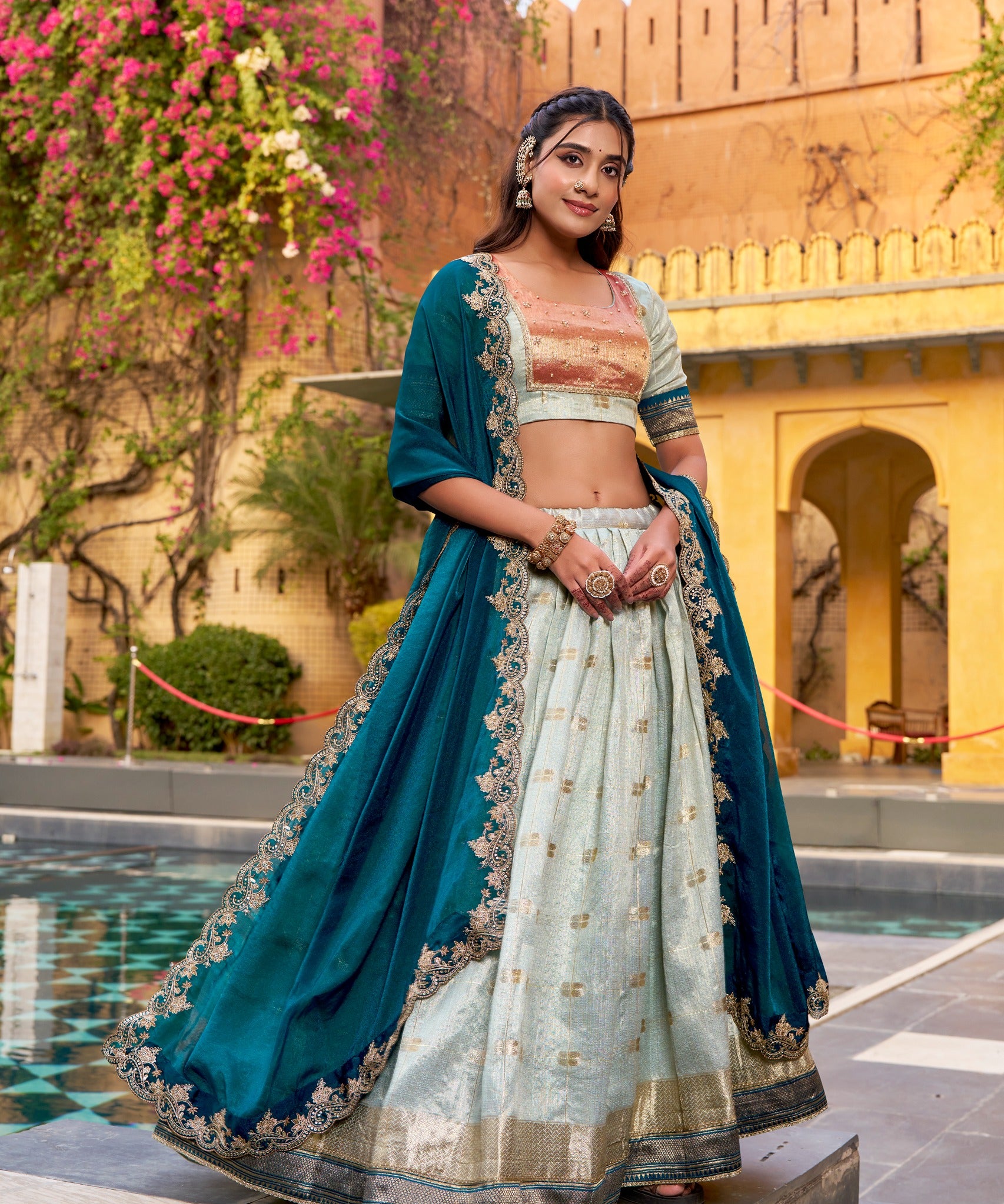 Vedaa Traditional Slub Kota Silk Lehenga