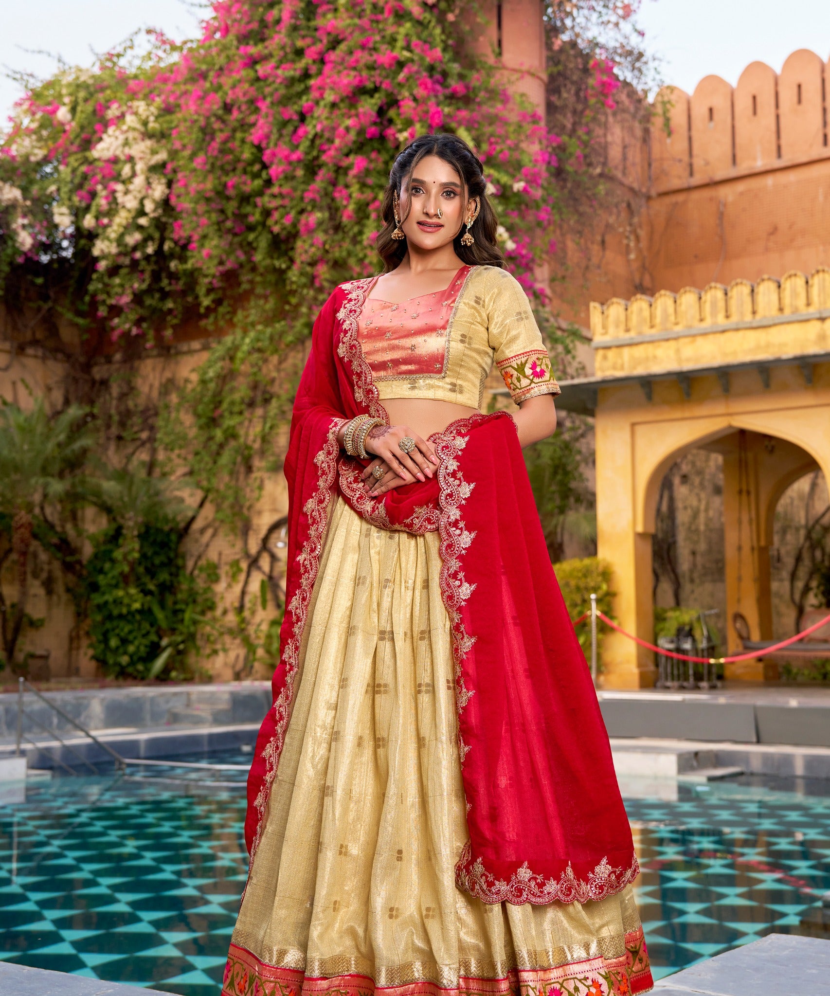 Vedaa Traditional Slub Kota Silk Lehenga