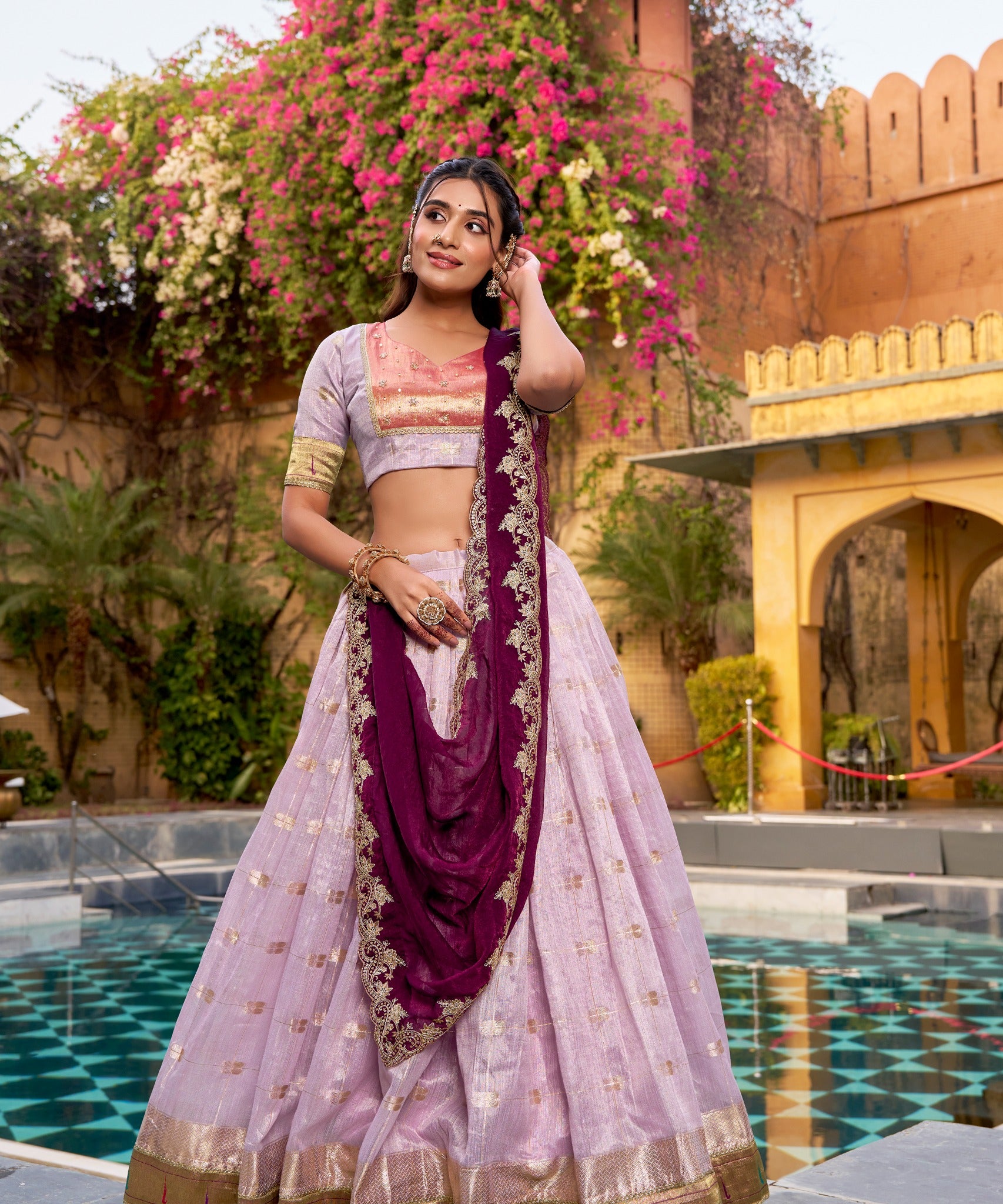 Vedaa Traditional Slub Kota Silk Lehenga