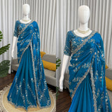 Glam Up Festive Beads Work Saree
