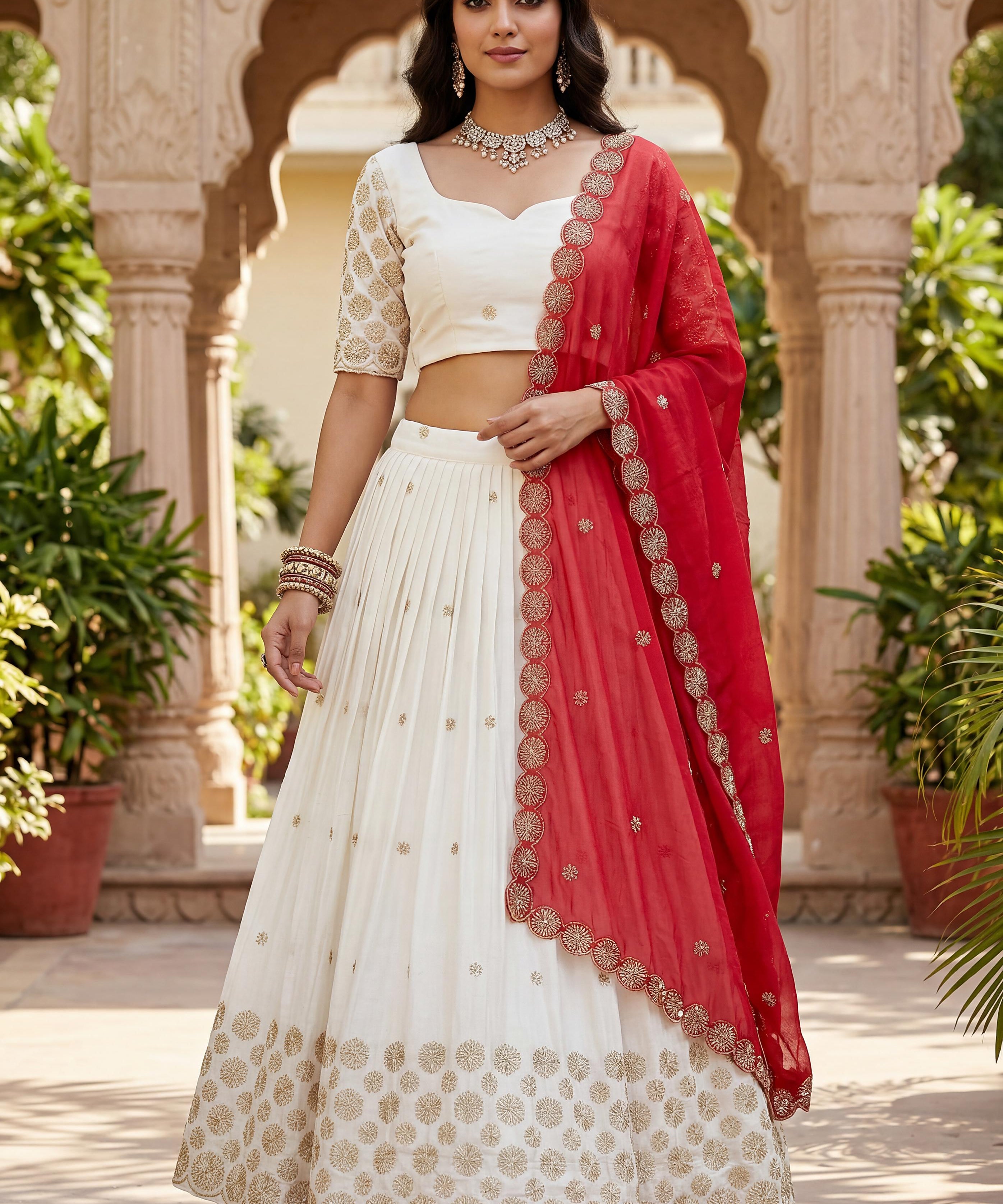 Designer Wedding Embroidered Lehenga