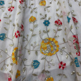 White Stylish Embroidered Gown