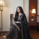 Black Pakistani Kurti Gharara Set