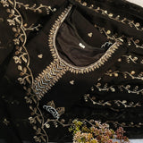 Black Pakistani Kurti Gharara Set