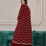 Exclusive Embroidered Silk Top Sharara