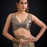 Reddish Mysore Crepe Silk Saree