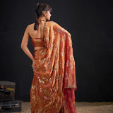Reddish Mysore Crepe Silk Saree