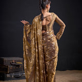 Reddish Mysore Crepe Silk Saree