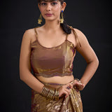 Reddish Mysore Crepe Silk Saree