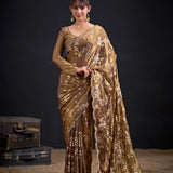 Reddish Mysore Crepe Silk Saree