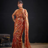 Reddish Mysore Crepe Silk Saree