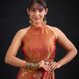 Reddish Mysore Crepe Silk Saree