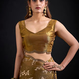 Reddish Mysore Crepe Silk Saree