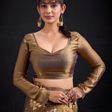 Reddish Mysore Crepe Silk Saree